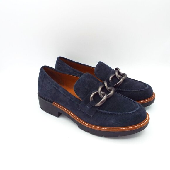 Earth Blue Suede Buckle Loafers Size 8.5M - Picture 5 of 11